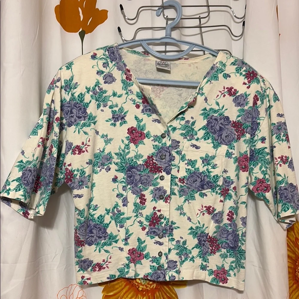 Bridge Sports Wear Co. Floral Print Women's Top M
